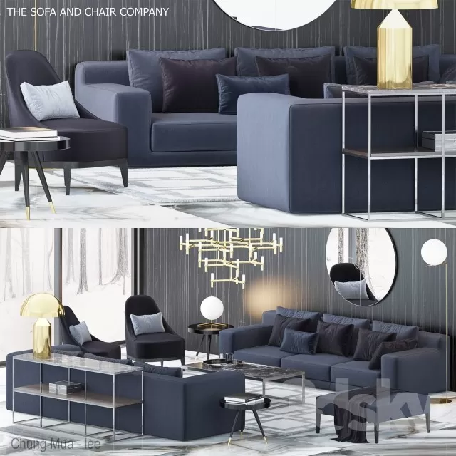 3DSKYFREE – LIVINGROOM - SOFA 3DS MAX MODELS