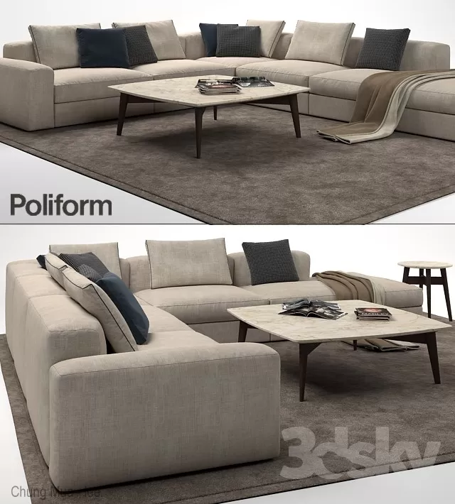 3DSKYFREE – LIVINGROOM - SOFA 3DS MAX MODELS