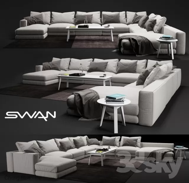 3DSKYFREE – LIVINGROOM - SOFA 3DS MAX MODELS