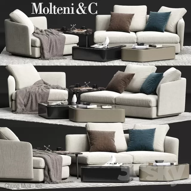3DSKYFREE – LIVINGROOM - SOFA 3DS MAX MODELS