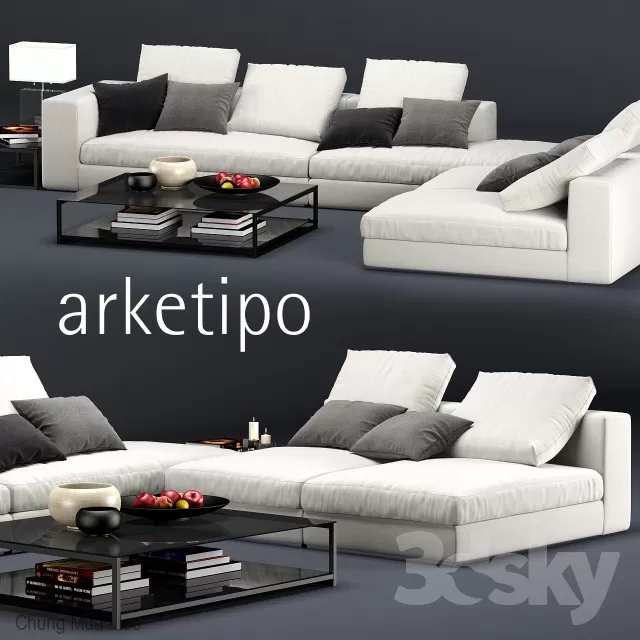 3DSKYFREE – LIVINGROOM - SOFA 3DS MAX MODELS