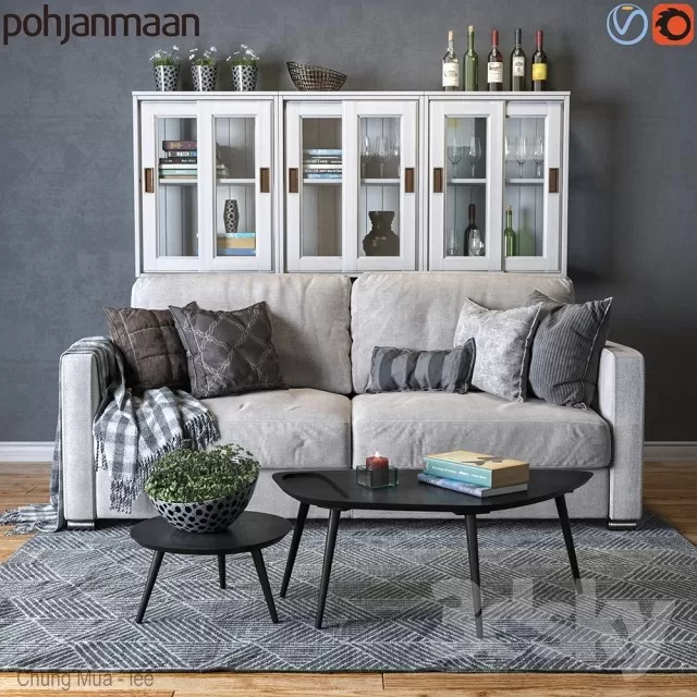 3DSKYFREE – LIVINGROOM - SOFA 3DS MAX MODELS