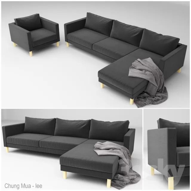 3DSKYFREE – LIVINGROOM - SOFA 3DS MAX MODELS