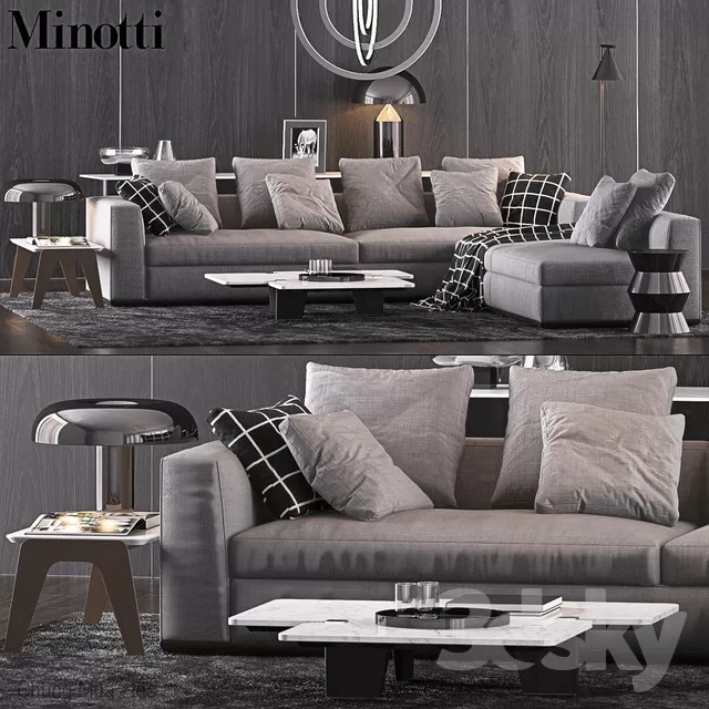 3DSKYFREE – LIVINGROOM - SOFA 3DS MAX MODELS