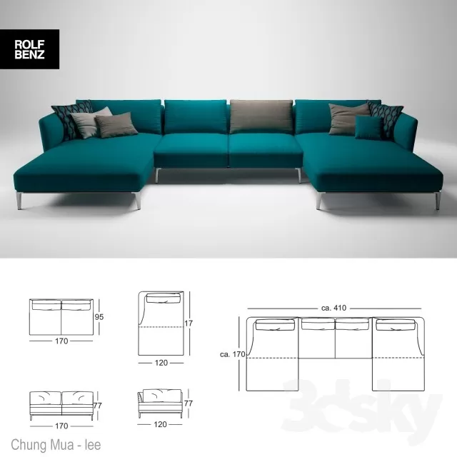 3DSKYFREE – LIVINGROOM - SOFA 3DS MAX MODELS