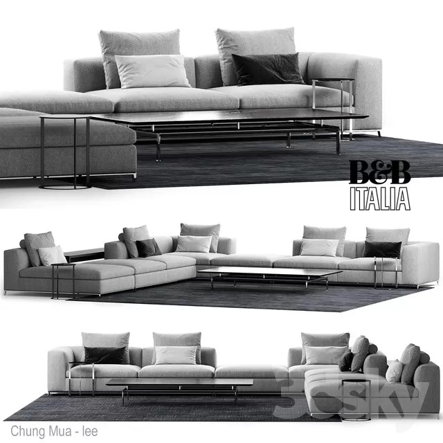 3DSKYFREE – LIVINGROOM - SOFA 3DS MAX MODELS