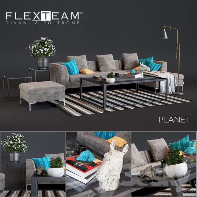 3DSKYFREE – LIVINGROOM - SOFA 3DS MAX MODELS