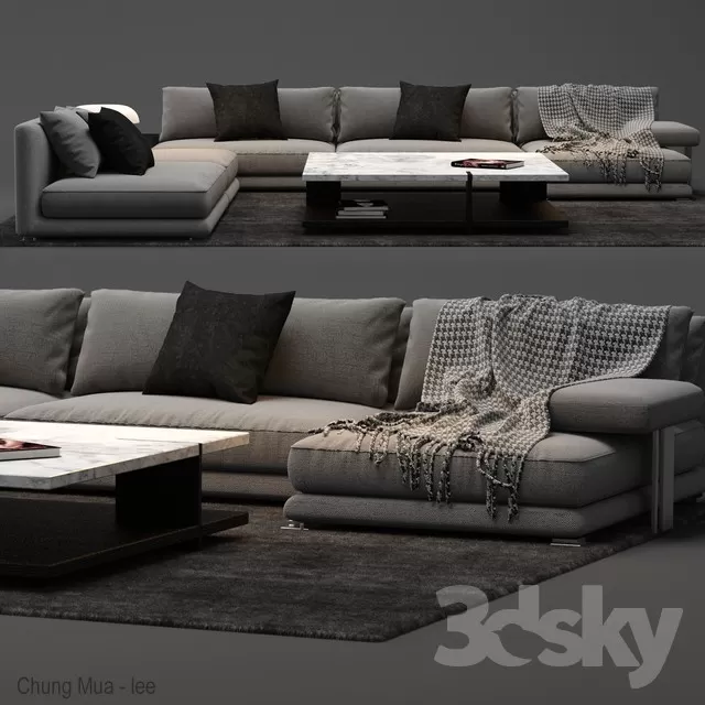 3DSKYFREE – LIVINGROOM - SOFA 3DS MAX MODELS