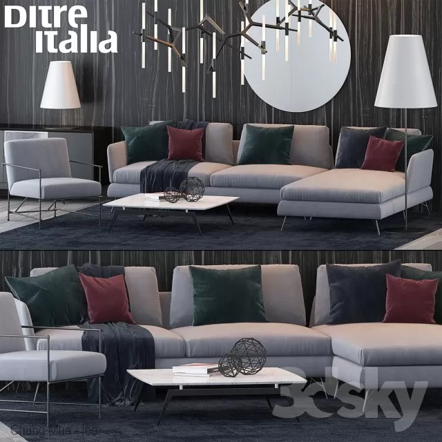 3DSKYFREE – LIVINGROOM - SOFA 3DS MAX MODELS