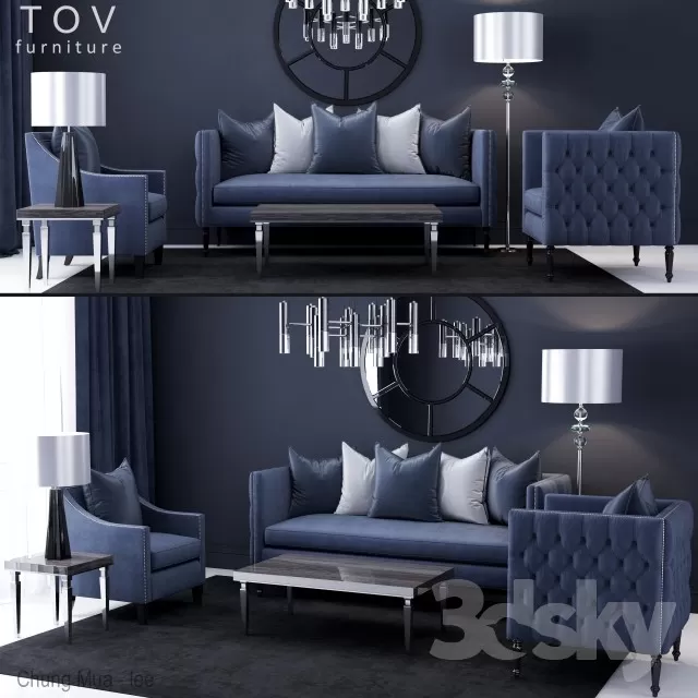 3DSKYFREE – LIVINGROOM - SOFA 3DS MAX MODELS