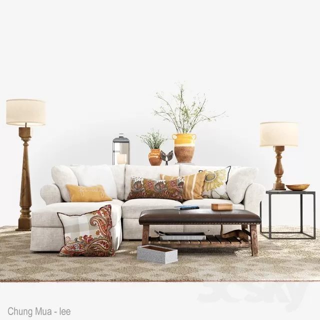 3DSKYFREE – LIVINGROOM - SOFA 3DS MAX MODELS