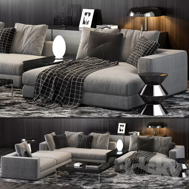 3DSKYFREE – LIVINGROOM - SOFA 3DS MAX MODELS
