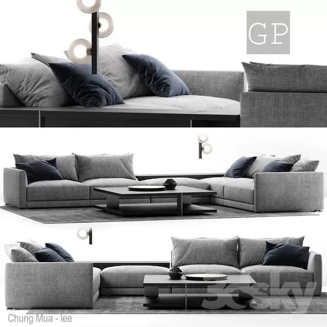 3DSKYFREE – LIVINGROOM - SOFA 3DS MAX MODELS