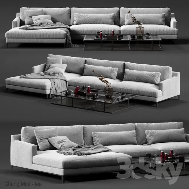 3DSKYFREE – LIVINGROOM - SOFA 3DS MAX MODELS