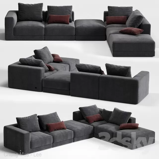 3DSKYFREE – LIVINGROOM - SOFA 3DS MAX MODELS