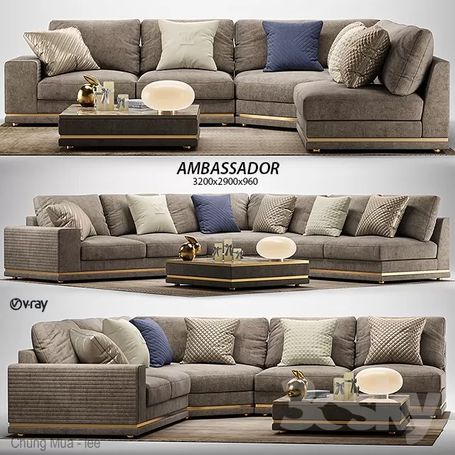 3DSKYFREE – LIVINGROOM - SOFA 3DS MAX MODELS