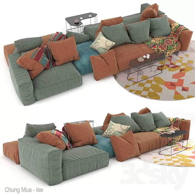 3DSKYFREE – LIVINGROOM - SOFA 3DS MAX MODELS