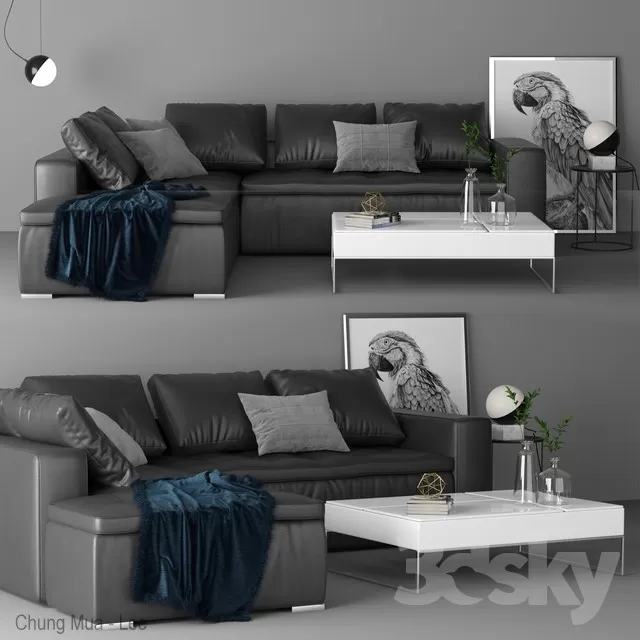 3DSKYFREE – LIVINGROOM - SOFA 3DS MAX MODELS