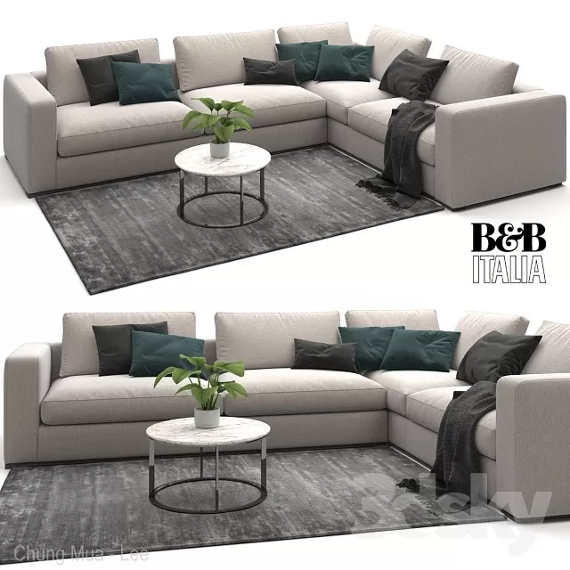 3DSKYFREE – LIVINGROOM - SOFA 3DS MAX MODELS
