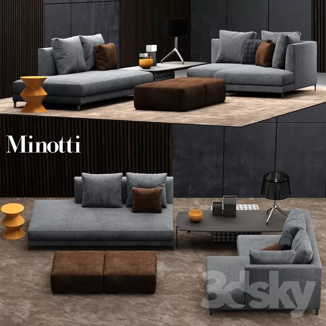 3DSKYFREE – LIVINGROOM - SOFA 3DS MAX MODELS