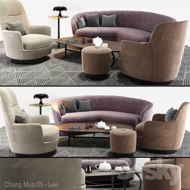 3DSKYFREE – LIVINGROOM - SOFA 3DS MAX MODELS