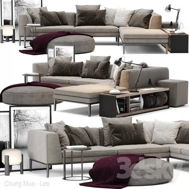 3DSKYFREE – LIVINGROOM - SOFA 3DS MAX MODELS