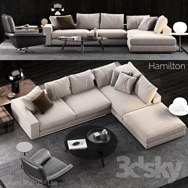 3DSKYFREE – LIVINGROOM - SOFA 3DS MAX MODELS