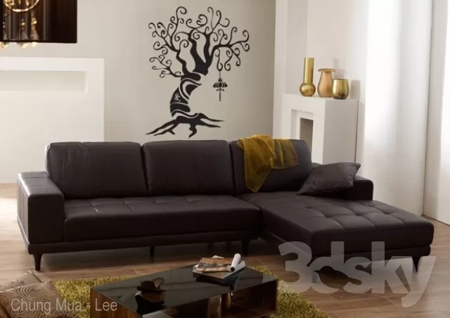 3DSKYFREE – LIVINGROOM - SOFA 3DS MAX MODELS