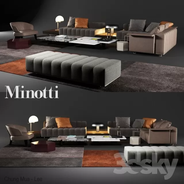 3DSKYFREE – LIVINGROOM - SOFA 3DS MAX MODELS