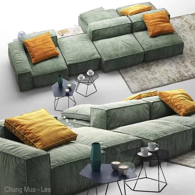 3DSKYFREE – LIVINGROOM - SOFA - BLOCKS 3DS MAX MODELS