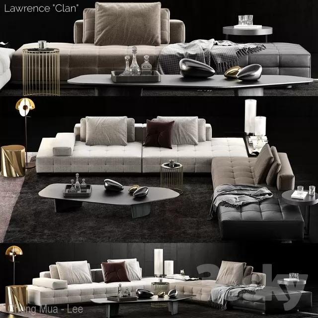 3DSKYFREE – LIVINGROOM - SOFA - BLOCKS 3DS MAX MODELS