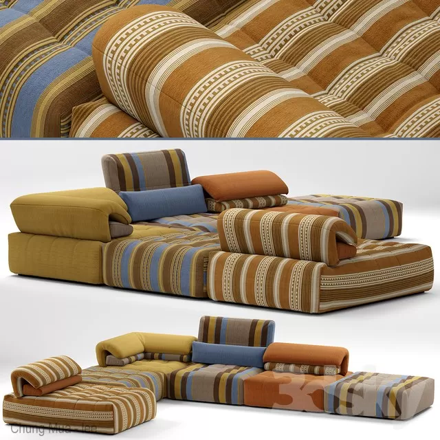 3DSKYFREE – LIVINGROOM - SOFA - BLOCKS 3DS MAX MODELS