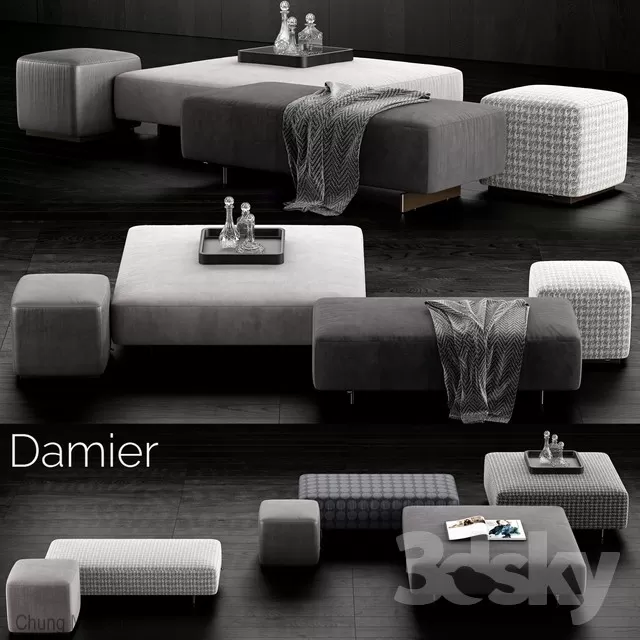 3DSKYFREE – LIVINGROOM - SOFA - BLOCKS 3DS MAX MODELS