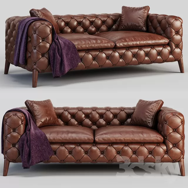 3DSKYFREE – LIVINGROOM - SOFA -CHESTERFIELD 3DS MAX MODELS