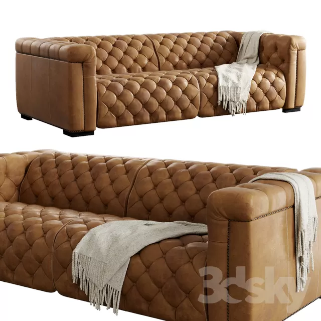 3DSKYFREE – LIVINGROOM - SOFA -CHESTERFIELD 3DS MAX MODELS