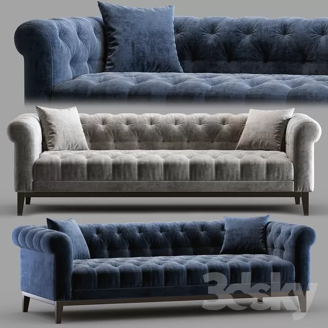 LIVINGROOM - SOFA -CHESTERFIELD 3D MODELS