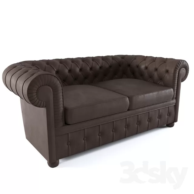 LIVINGROOM - SOFA -CHESTERFIELD 3D MODELS