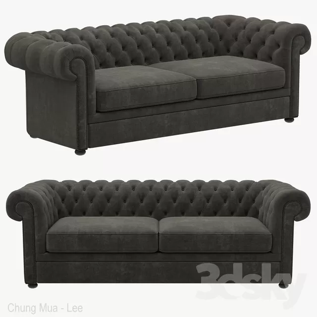 3DSKYFREE – LIVINGROOM - SOFA -CHESTERFIELD 3DS MAX MODELS
