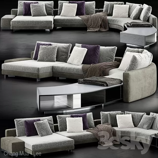 3DSKYFREE – LIVINGROOM - SOFA - CIRCLE 3DS MAX MODELS