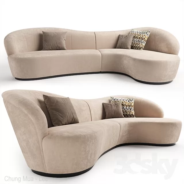 3DSKYFREE – LIVINGROOM - SOFA - CIRCLE 3DS MAX MODELS