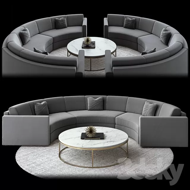 3DSKYFREE – LIVINGROOM - SOFA - CIRCLE 3DS MAX MODELS