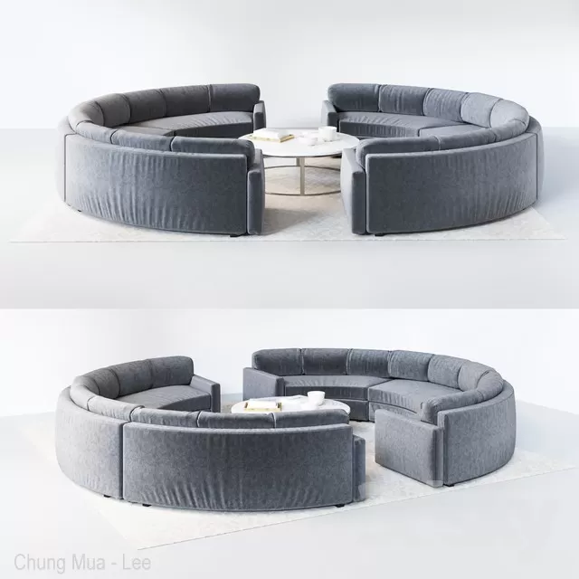 3DSKYFREE – LIVINGROOM - SOFA - CIRCLE 3DS MAX MODELS