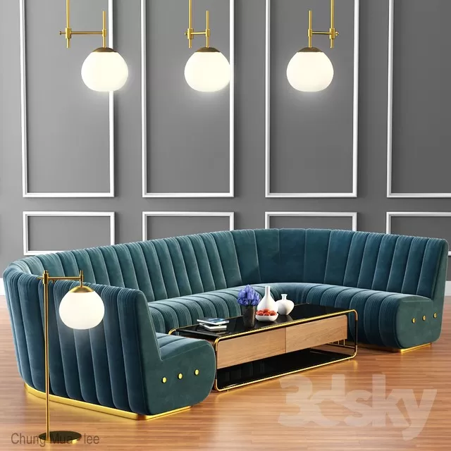 3DSKYFREE – LIVINGROOM - SOFA - CIRCLE 3DS MAX MODELS