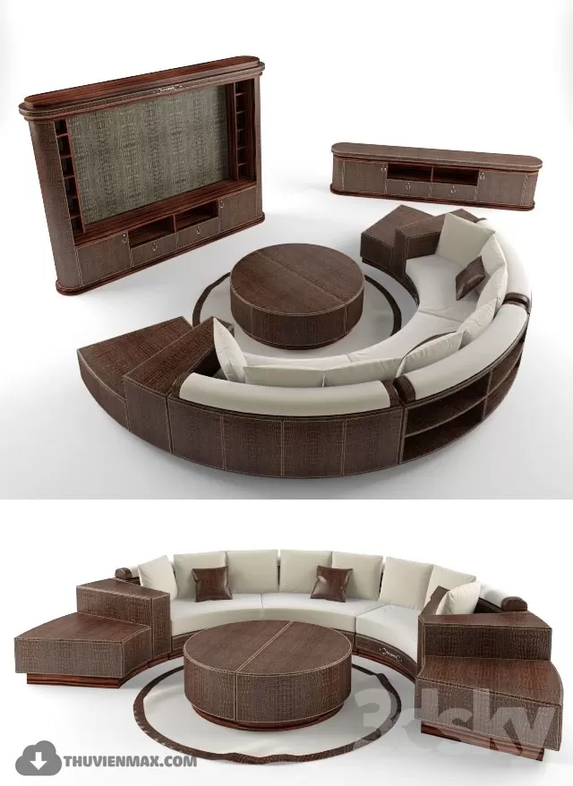 3DSKYFREE – LIVINGROOM - SOFA - CIRCLE 3DS MAX MODELS