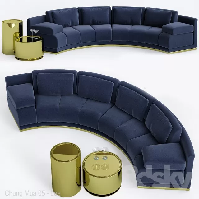 3DSKYFREE – LIVINGROOM - SOFA - CIRCLE 3DS MAX MODELS