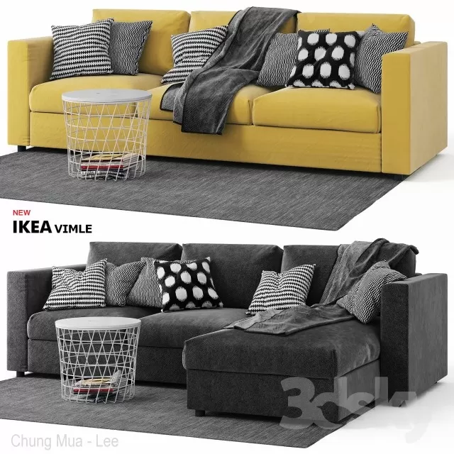 3DSKYFREE – LIVINGROOM - SOFA - LONG 3DS MAX MODELS