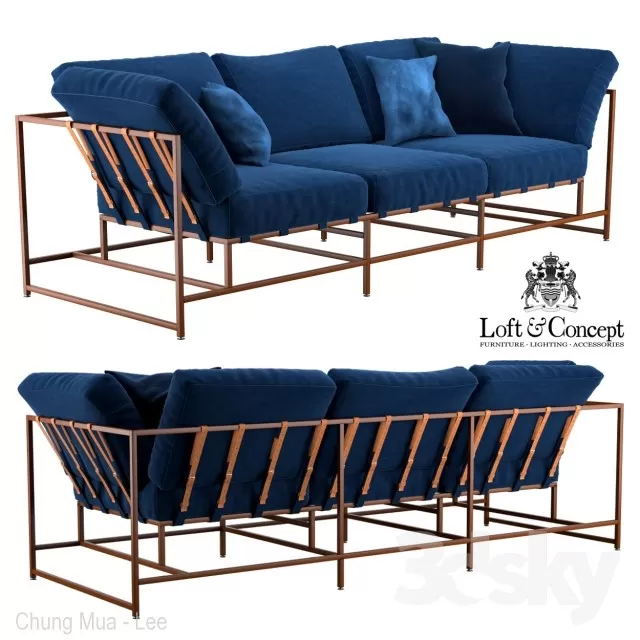 3DSKYFREE – LIVINGROOM - SOFA - LONG 3DS MAX MODELS