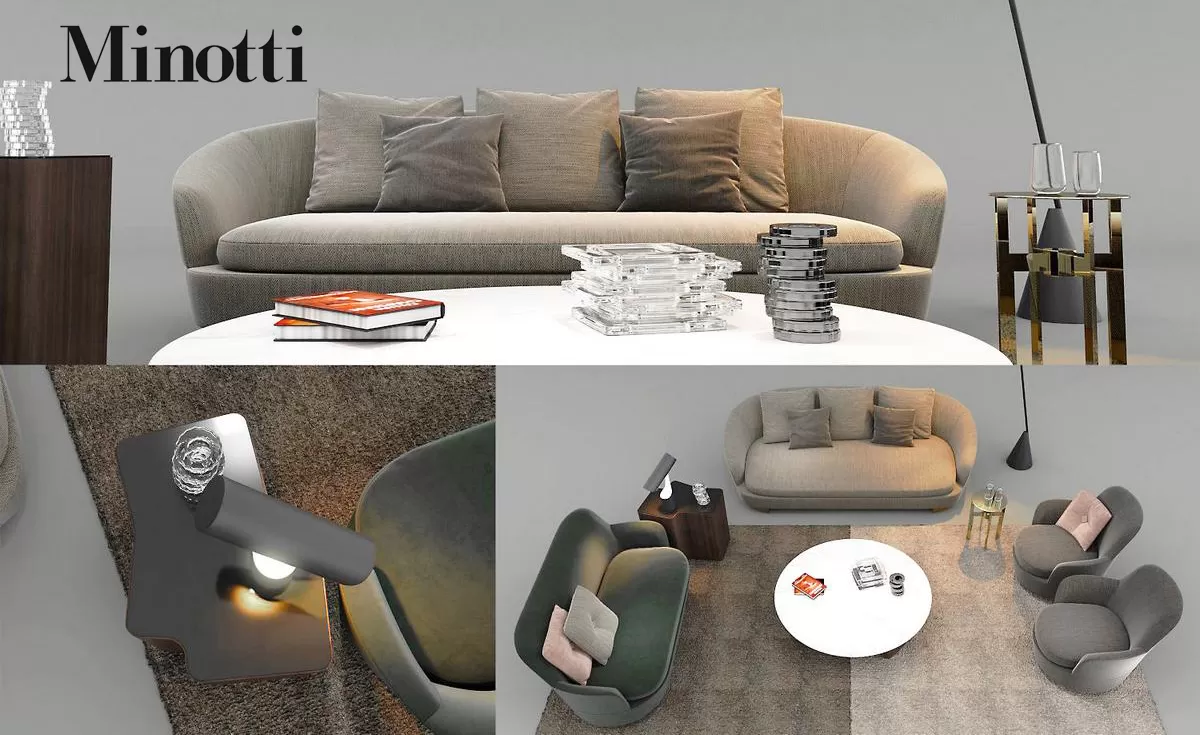 3DSKYFREE – LIVINGROOM - SOFA - LONG 3DS MAX MODELS