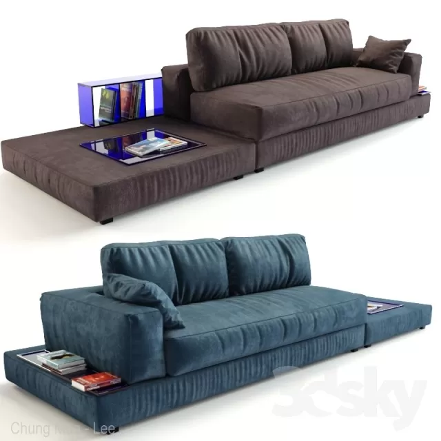 3DSKYFREE – LIVINGROOM - SOFA - LONG 3DS MAX MODELS