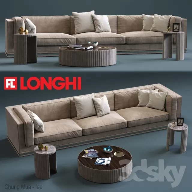 3DSKYFREE – LIVINGROOM - SOFA - LONG 3DS MAX MODELS
